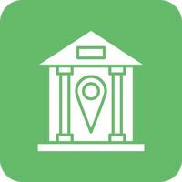 Bank Location Glyph Round Corner Background Icon vector