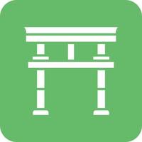 Torii Gate Glyph Round Corner Background Icon vector