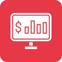 Online Statistics Glyph Round Corner Background Icon vector