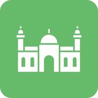 Mosque Glyph Round Corner Background Icon vector