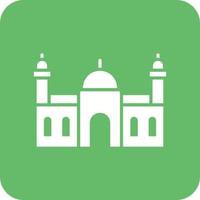 Mosque Glyph Round Corner Background Icon vector