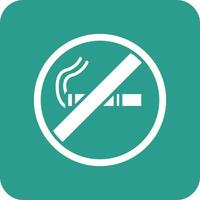 No Smoking Glyph Round Corner Background Icon vector