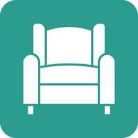 Cinema Sofa Glyph Round Corner Background Icon vector