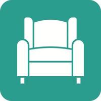 Cinema Sofa Glyph Round Corner Background Icon vector