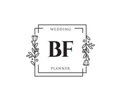 logotipo femenino bf inicial. utilizable para logotipos de naturaleza, salón, spa, cosmética y belleza. elemento de plantilla de diseño de logotipo de vector plano.