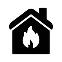 ilustración de vector de quemadura de casa en un fondo. símbolos de calidad premium. iconos vectoriales para concepto y diseño gráfico.