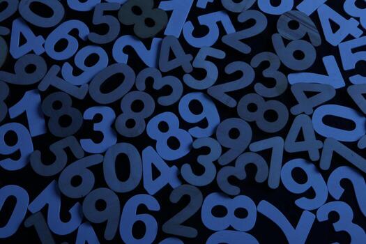 Background of numbers. from zero to nine. Numbers texture. Finance data concept. Mathematic. Seamless pattern with numbers. financial crisis concept. Business success. photo