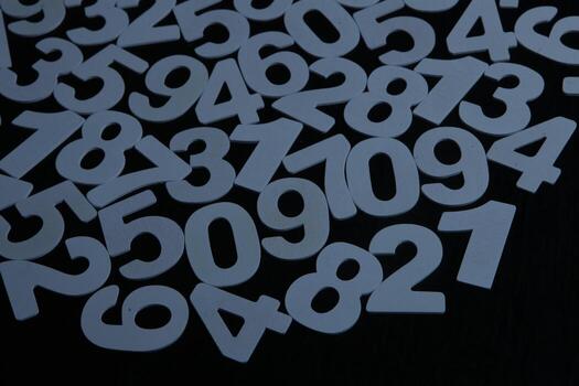 Background of numbers. from zero to nine. Numbers texture. Finance data concept. Mathematic. Seamless pattern with numbers. financial crisis concept. Business success. photo