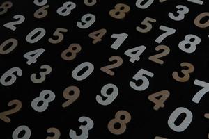 Background of numbers. from zero to nine. Numbers texture. Finance data concept. Mathematic. Seamless pattern with numbers. financial crisis concept. Business success. photo