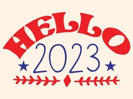 diseño de svg de feliz año nuevo, diseño de camiseta de feliz año nuevo 2023 vector