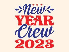 diseño de svg de feliz año nuevo, diseño de camiseta de feliz año nuevo 2023 vector