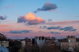 cielo del atardecer de invierno foto