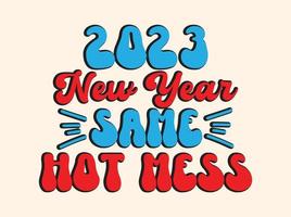 Happy new year 2023 t shirt design vector