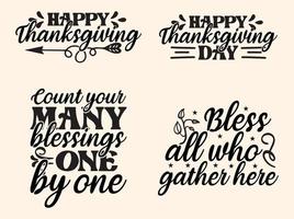 Happy thanksgiving day t-shirt design set, thanksgiving day t-shirt design bundle vector