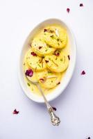 Bread Rasmalai is the tweaked version of traditional Ras malai using bread slices instead of paneer photo