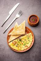 Bread Masala omelette or omlette photo