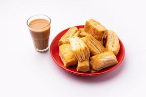 Khari puff biscuit or Kharee Puff pastry is an evergreen accompaniment with chai, Indian snack photo