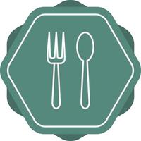 Unique Spoon And Fork Vector Line Icon
