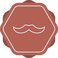 icono de línea de vector de bigote único