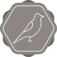 icono de línea de vector de pájaro único