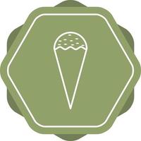 icono de línea de vector de helado de cono único