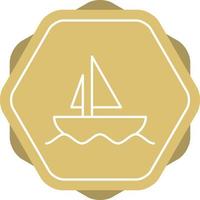 Unique Boat Vector Line Icon