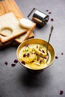 pan rasmalai es la versión modificada del ras malai tradicional que usa rebanadas de pan en lugar de paneer foto