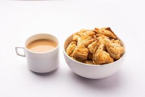 Khari puff biscuit or Kharee Puff pastry is an evergreen accompaniment with chai, Indian snack photo