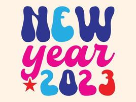 Happy new year 2023 t shirt design vector