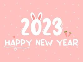 Cute hand lettering happy new year 2023 vector