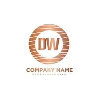 DW Initial Letter circle wood logo template vector