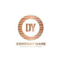 DY Initial Letter circle wood logo template vector