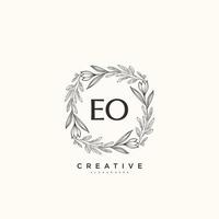 EO Beauty vector initial logo art, handwriting logo of initial signature, wedding, fashion, jewerly, boutique, floral and botanical with creative template for any company or business.