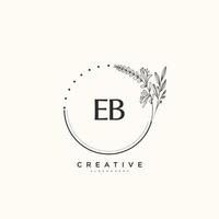 EB vector initial logo art, handwriting logo of initial signature, wedding, fashion, jewerly, boutique, floral and botanical with creative template for any company or business.