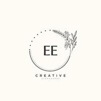EE Beauty vector initial logo art, handwriting logo of initial signature, wedding, fashion, jewerly, boutique, floral and botanical with creative template for any company or business.