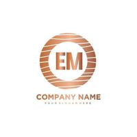 EM Initial Letter circle wood logo template vector