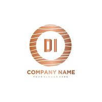 DI Initial Letter circle wood logo template vector