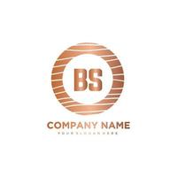 BS Initial Letter circle wood logo template vector