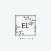 EL Beauty vector initial logo art, handwriting logo of initial signature, wedding, fashion, jewerly, boutique, floral and botanical with creative template for any company or business.