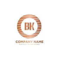 BK Initial Letter circle wood logo template vector