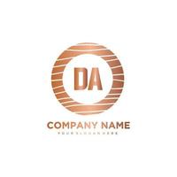 DA Initial Letter circle wood logo template vector