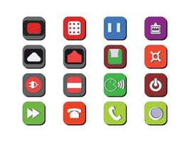 Vector UI icon set color changable and editable