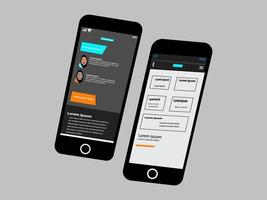 Blogging sites user interface design for mobile application. Vector file