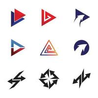 diseño de logotipo de conjunto de iconos de ilustración de vector de flecha