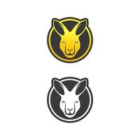 logotipo de animal canguro e ilustración vectorial de diseño vector