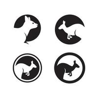 kangaroo animal logo and design vector illustrtion