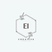 EI Beauty vector initial logo art, handwriting logo of initial signature, wedding, fashion, jewerly, boutique, floral and botanical with creative template for any company or business.