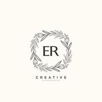 ER Beauty vector initial logo art, handwriting logo of initial signature, wedding, fashion, jewerly, boutique, floral and botanical with creative template for any company or business.
