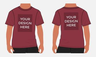 Short sleeve t shirt vector illustration mockup template For Men's and boys.