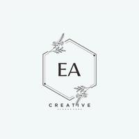 ea vector logo inicial, logotipo de escritura a mano de firma inicial, boda, moda, joyería, boutique, floral y botánica con plantilla creativa para cualquier empresa o negocio.